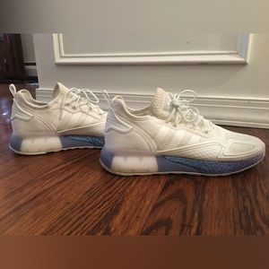 Adidas Zx 2k Boost White Textile Mens Lace Up Trainers Fv2928 Mens US 10